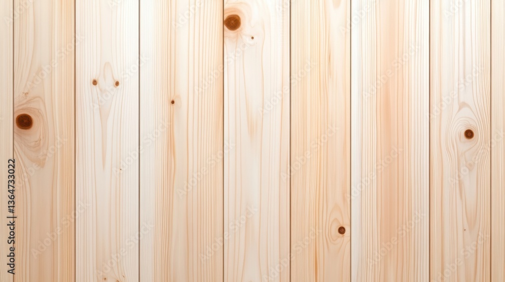 Naklejka premium Light Wooden Plank Wall Texture with Natural Grain and Knots for Background or Interior Design Use