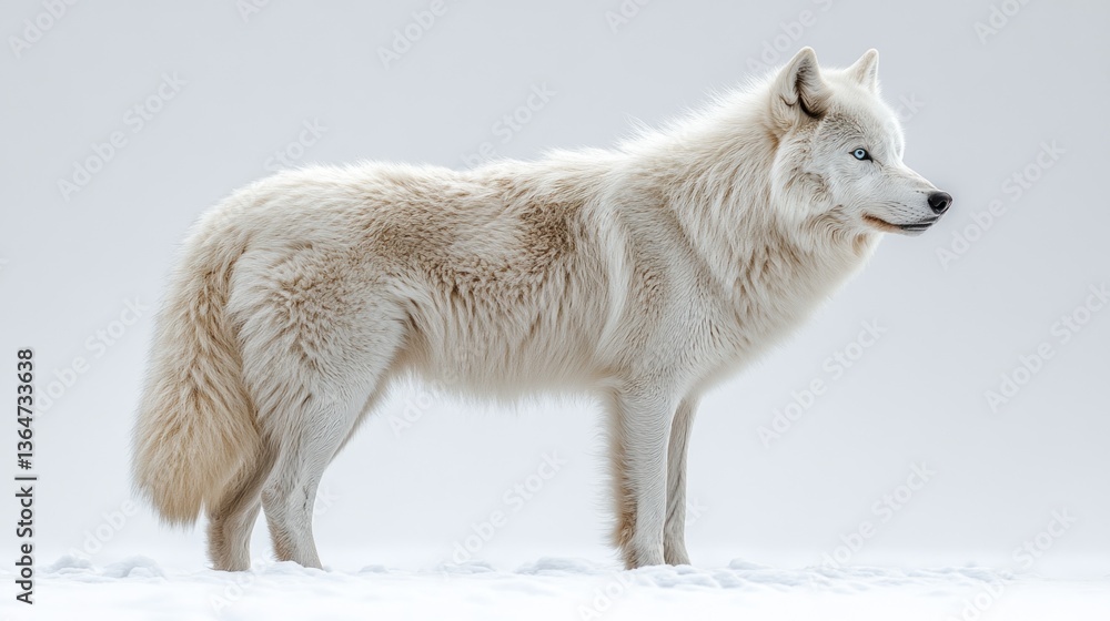 Fototapeta premium Majestic Arctic Wolf in Winter Wonderland