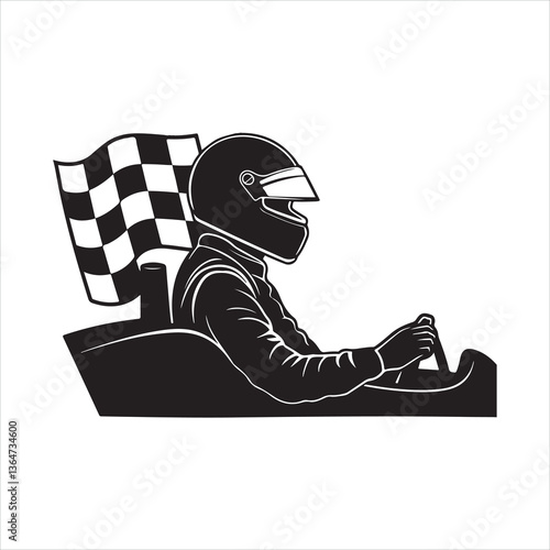 Fast Racing Driver black silhouette
