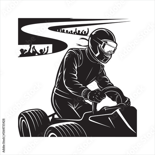 Fast Racing Driver black silhouette
