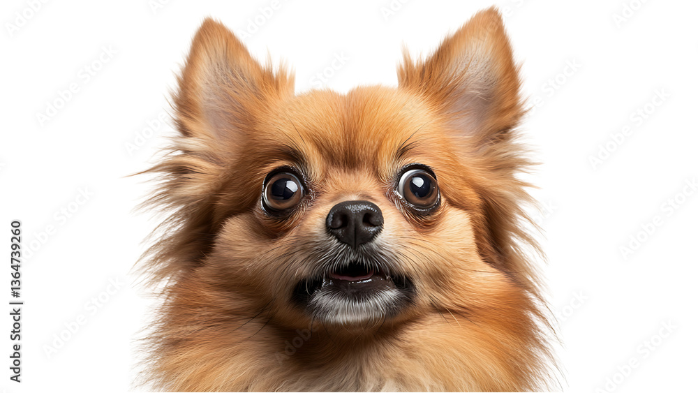 Dog looking surprised isolate on white background Dog looking surprised isolate on white background