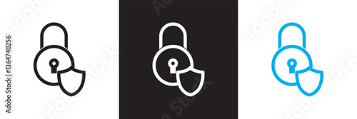 Cyber security icon. Vector illustration. isolated on white and black background. EPS 10