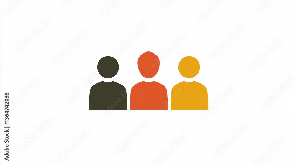 Flat Icons of People Groups (Users/Friends) for Seamless App & Website Integration Flat Icons of People Groups (Users/Friends) for Seamless App & Website Integration