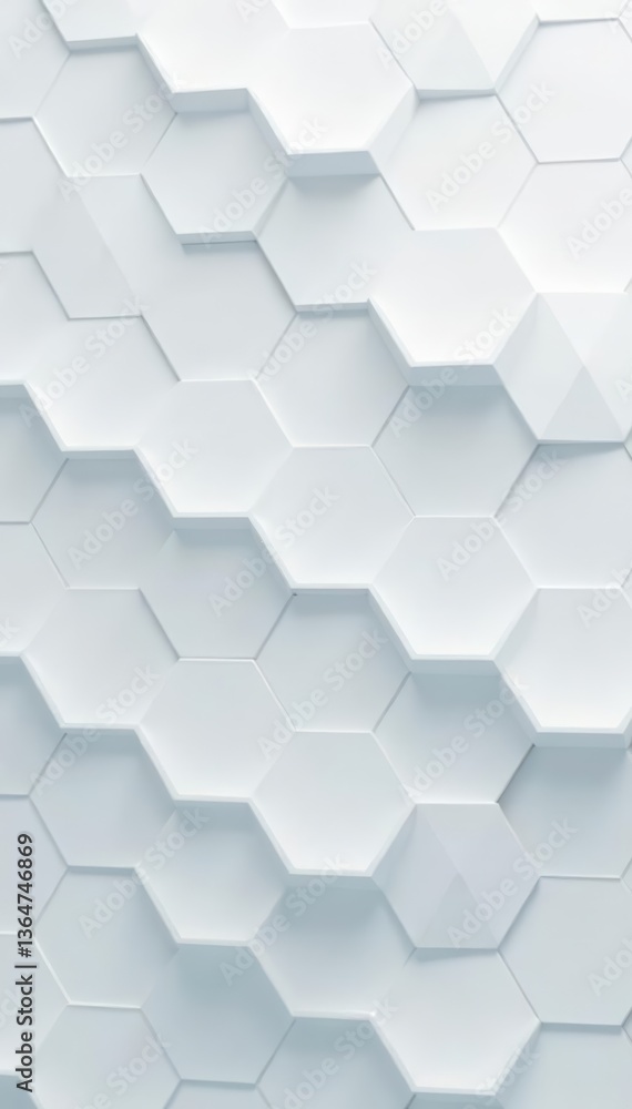 Fototapeta premium Clean and sleek hexagonal pattern in white for futuristic tech concept, futuristic, abstract