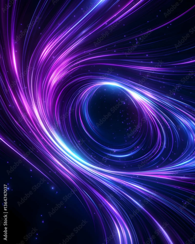 Obraz premium Abstract swirling vortex of vibrant purple and blue light