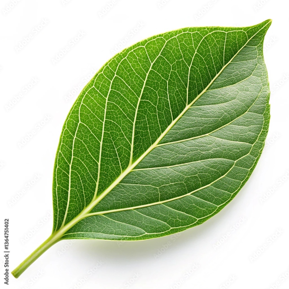 Obraz premium green leaf isolated on white background