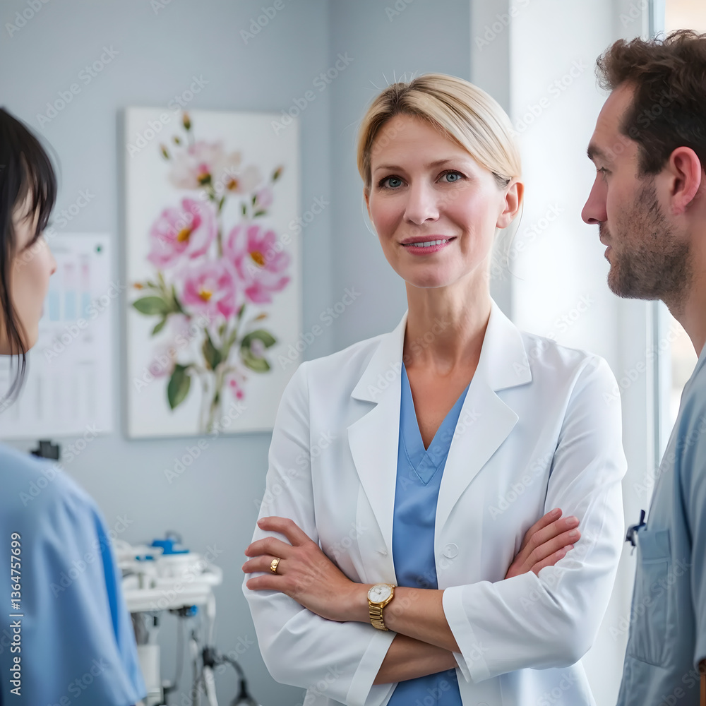 Professional Portrait of Smiling Physician in Hospital Setting Professional Portrait of Smiling Physician in Hospital Setting