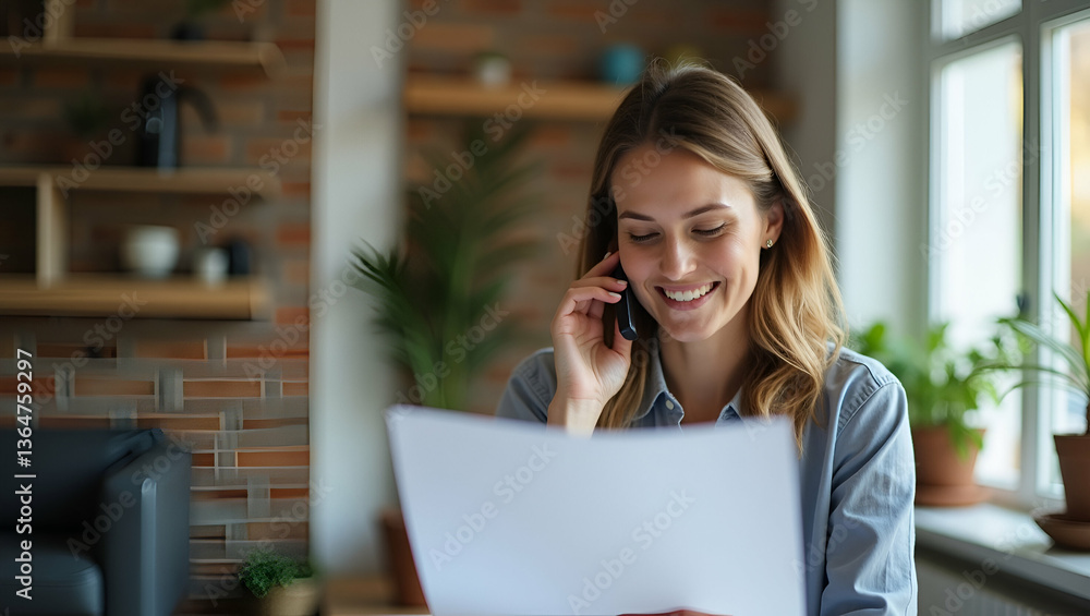 Remote Work Excellence: Flat Illustration of a Middle-Aged Woman Multitasking Remote Work Excellence: Flat Illustration of a Middle-Aged Woman Multitasking