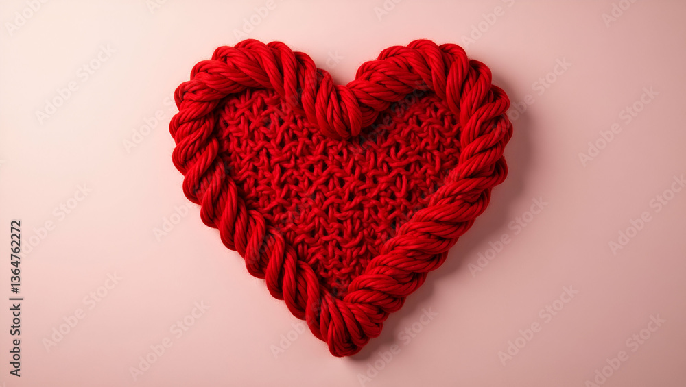 Flat Red Yarn Heart Shaped on Wall: A Creative Symbol of Love and Artistic Expression in Decorative Settings - Cute Vector Illustration for Smart Business Branding Flat Red Yarn Heart Shaped on Wall: A Creative Symbol of Love and Artistic Expression in Decorative Settings - Cute Vector Illustration for Smart Business Branding