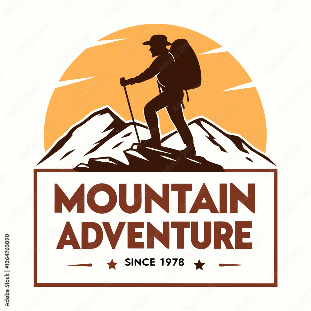 Obraz premium Majestic Mountain Adventure Silhouette Logo Design Since 1978