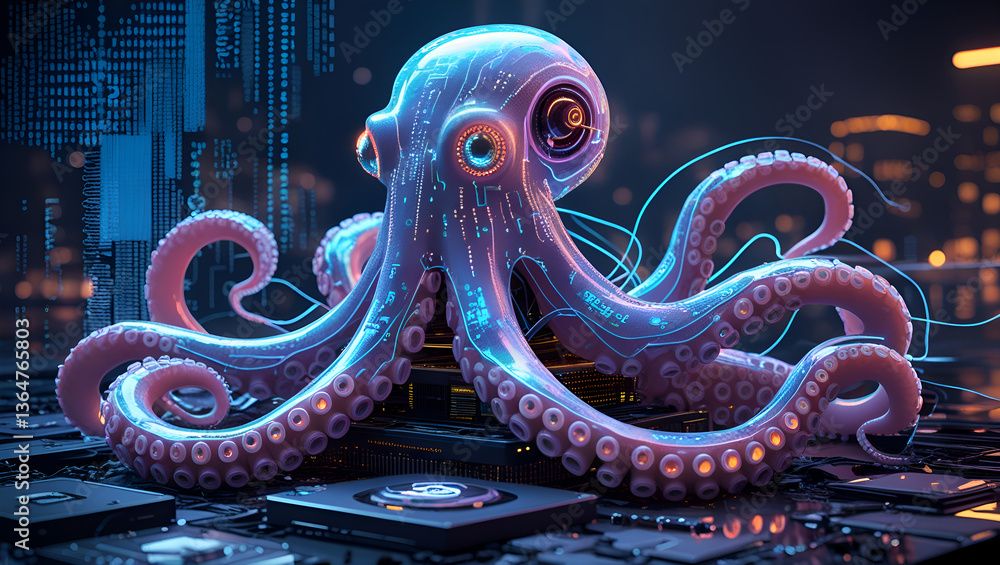 Obraz premium cybernetic octopus