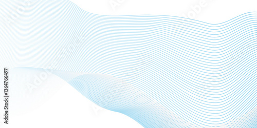 Abstract blue dynamic creative smooth beautiful space digital composite sound and wave bland line. frequency flow business stripe gradient white vector technology template background.