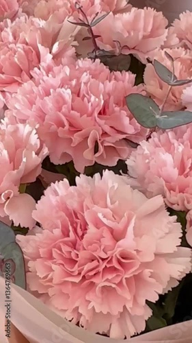  Close-up of pink carnations in a bouquet