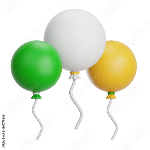 Saint Patrick Balloons 3D Illustration