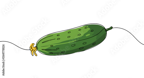 Cartoon cucumber illustration on a white background, vector  
