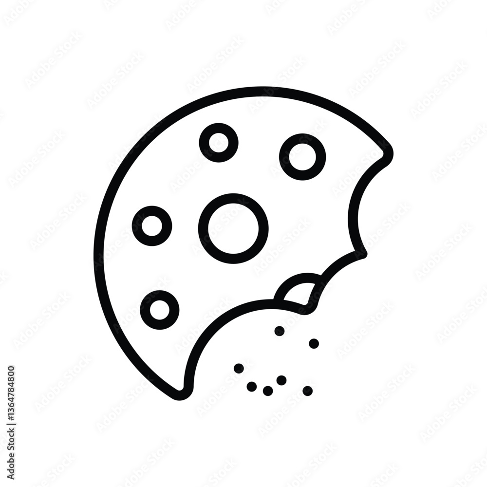 Obraz premium Bitten Cookie Vector icon