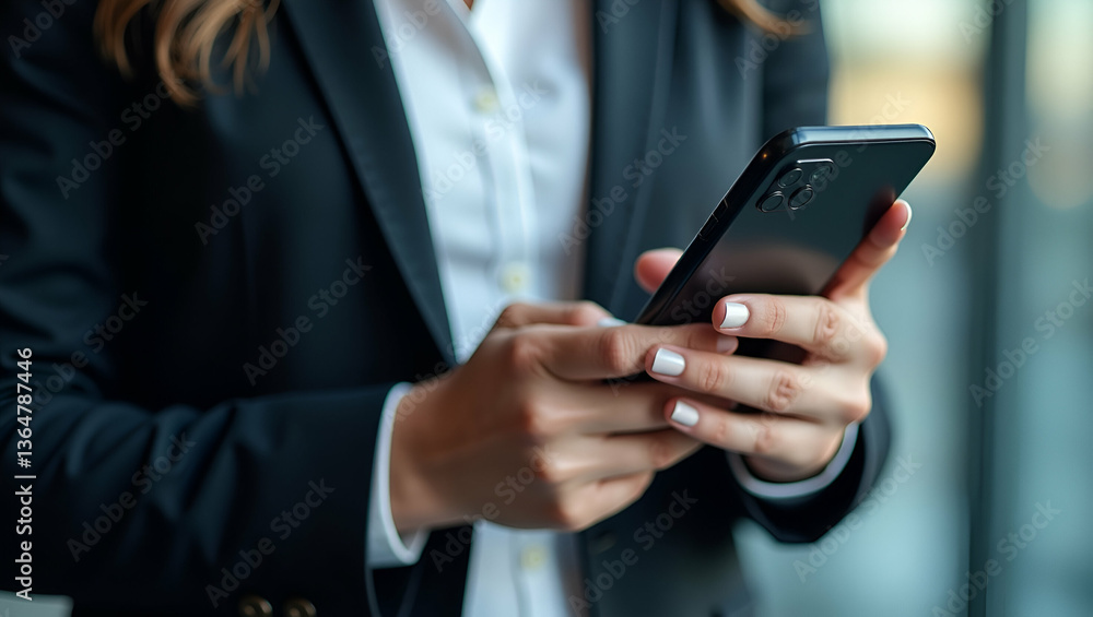 Flat Female Hand Holding Smartphone with Stock Exchanges - Professional Business Style Illustration Flat Female Hand Holding Smartphone with Stock Exchanges - Professional Business Style Illustration