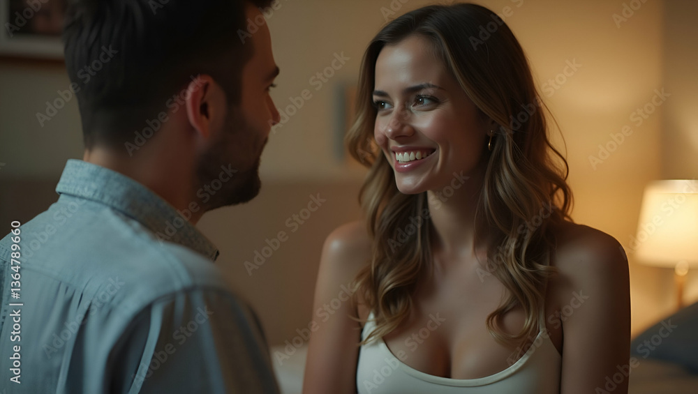 Happy couple having complicated affair and love triangle in bedroom illustrating emotional complexity and relationship dynamics in intimate setting. concept as Happy couple having complicated affair a Happy couple having complicated affair and love triangle in bedroom illustrating emotional complexity and relationship dynamics in intimate setting. concept as Happy couple having complicated affair a