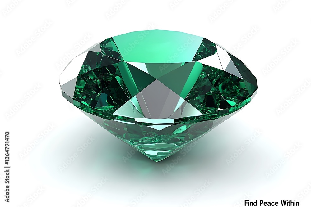 Glossy Emerald 'Find Peace Within' with Subtle Shine. Glossy Emerald 'Find Peace Within' with Subtle Shine.