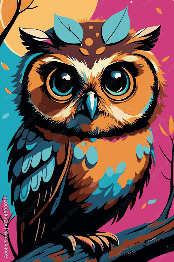 Fototapeta premium gufo sul ramo 04