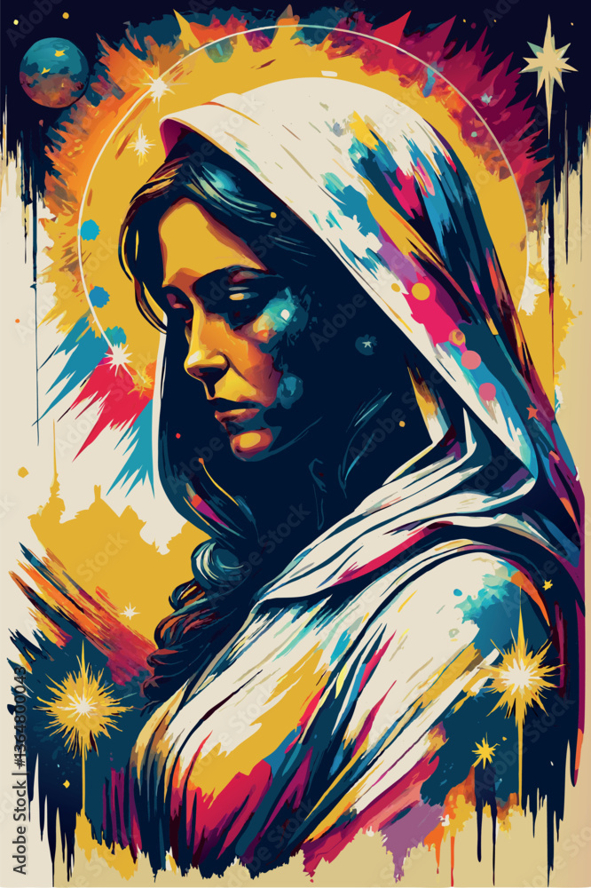 Naklejka premium una madonna fra gli astri 01