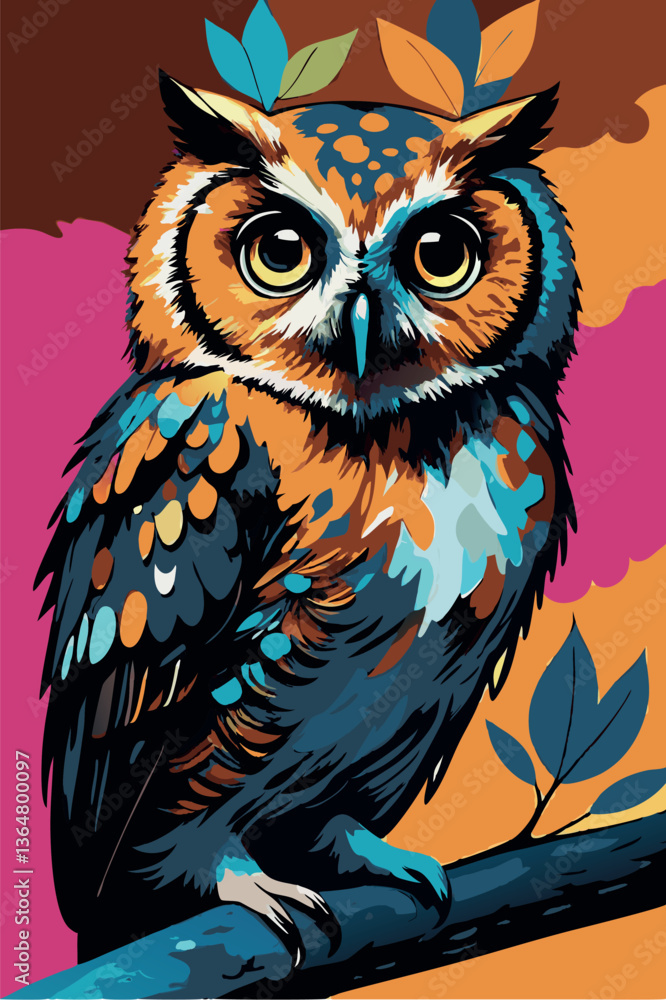 Fototapeta premium gufo sul ramo 01