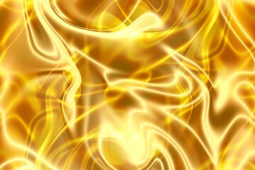 Fototapete Fraktale Wellen Goldene Fraktal Energiewellen leuchtend  © Jill