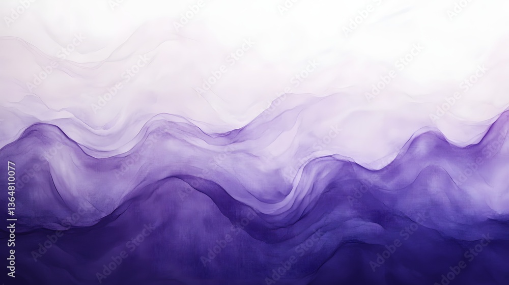 Obraz premium Abstract landscape in gradient hues, soft purple waves blending, serene and calming theme, ideal for modern design projects.
