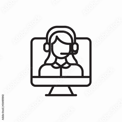 Customer service representative icon vector sign