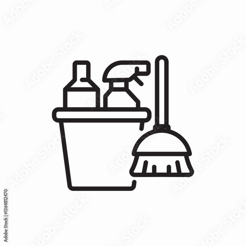 cleaning supplies household products icon vector sign
