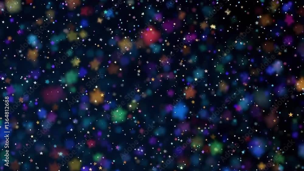 Abstract background with colorful lights of stars video Abstract background with colorful lights of stars video