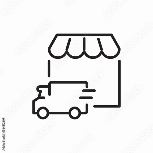 food truck street vendor icon vector sign