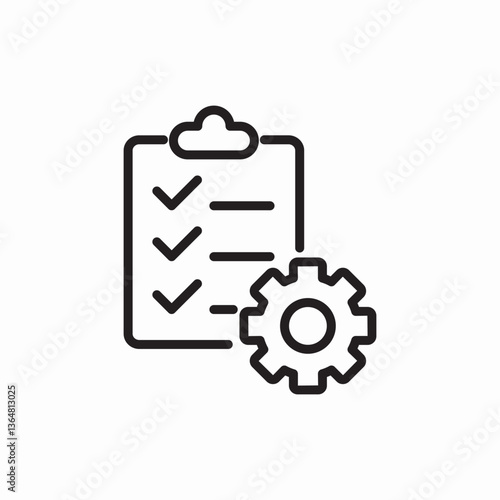 settings management checklist gear icon vector sign