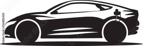Electric Car silhouette vector illustration 