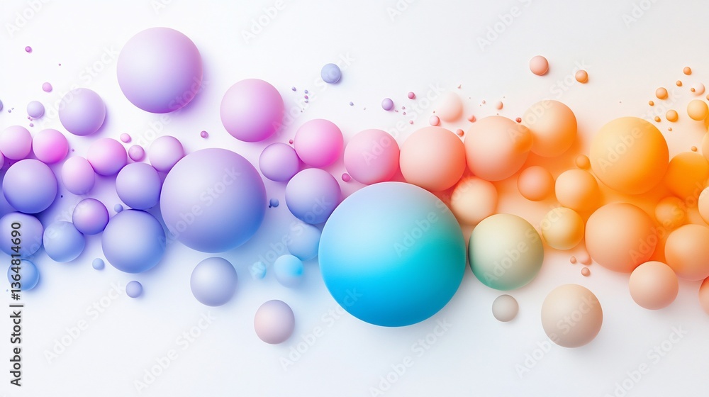 Gradient Spheres on White Backdrop, Playful and Modern 3D Render Gradient Spheres on White Backdrop, Playful and Modern 3D Render