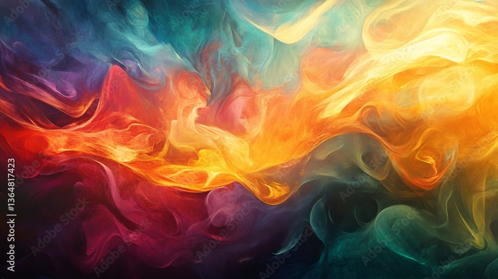 Obraz premium Colorful smoke creating abstract patterns in a swirling motion