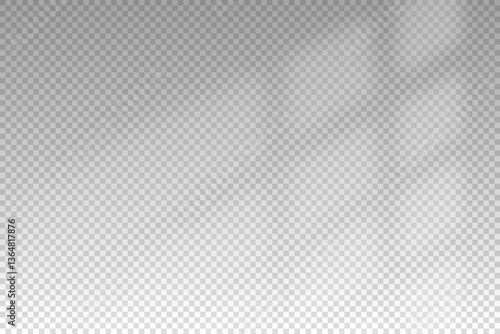 Shadow from light window. Overlay shade blinds. Reflect sun beams on wall. Reflecting shades jalousie isolated on transparant background. Reflected sunshine. Falls lighting. Vector illustration