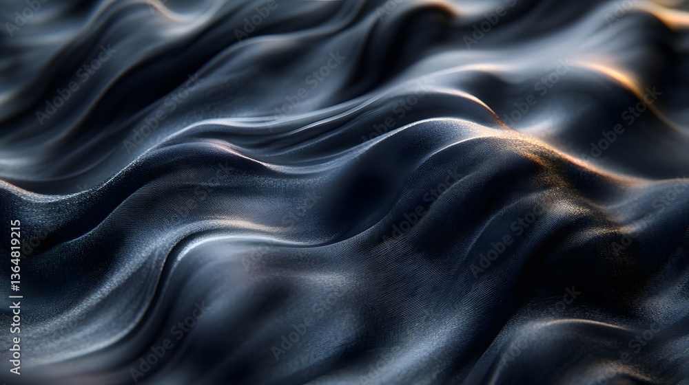 Obraz premium Textured Abstract Waves With Shimmering Highlights on a Dark Background