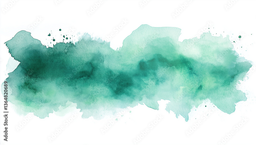 Abstract green watercolor background with text space, isolated on white Abstract green watercolor background with text space, isolated on white