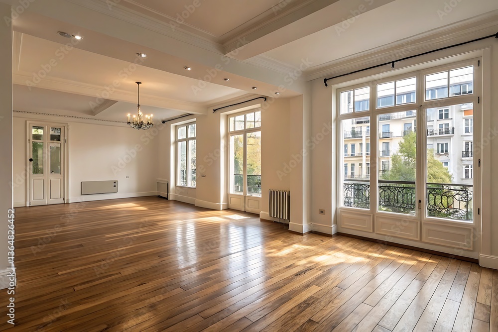 Obraz premium empty room with wooden floor