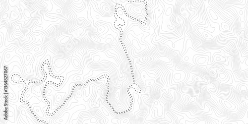 Pattern with lines and dots The stylized height of the topographic map contour in lines and contours isolated on transparent. Black and white topography contour lines map isolated on white background.