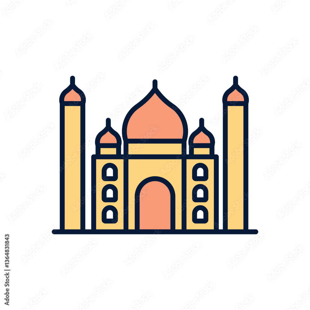 Fototapeta premium Taj mahal Vector icon
