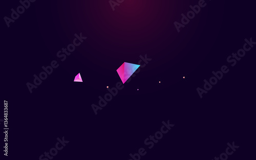 Magical Stone Vector Dark Violet Background.