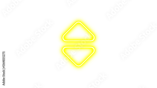 Free Download Neon sort icon yellow color glow with transparent background - GFXLoad