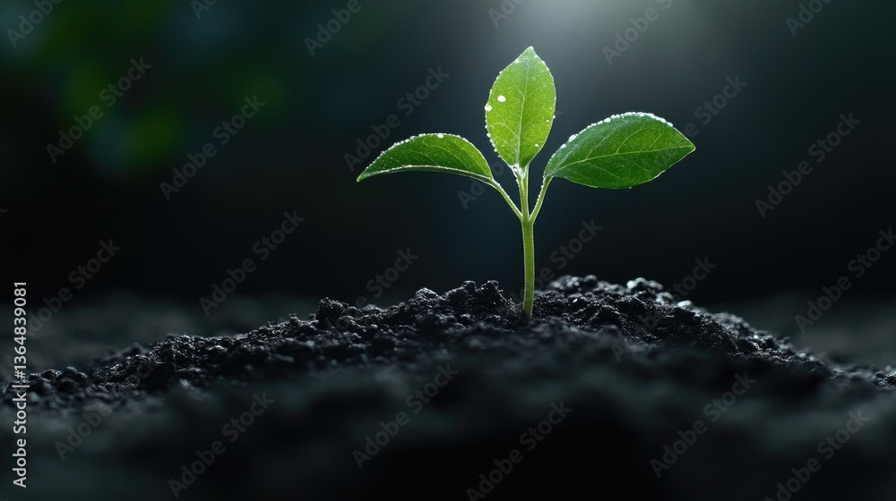 New sprout emerging from dark soil (8) New sprout emerging from dark soil (8)
