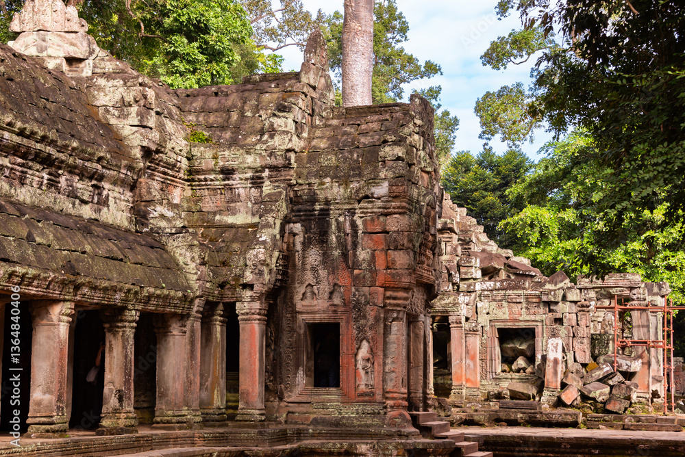 Naklejka premium Angkor ancient temple ruins in Cambodia