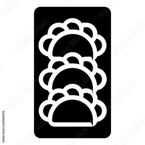 gyoza glyph icon vector illustration