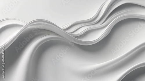 Elegant White Abstract Waves with Smooth Minimalist Design for Modern Backgrounds