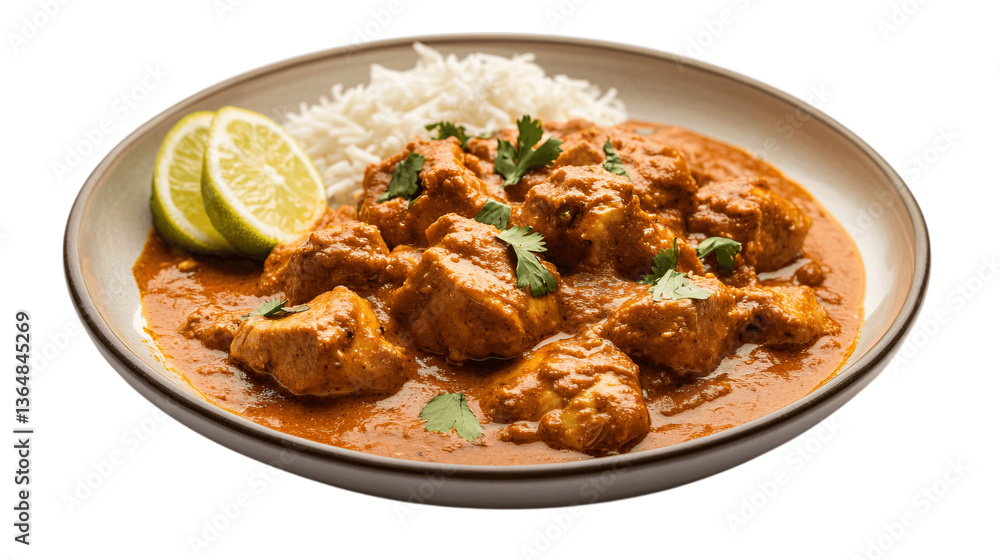 chicken korma, beautifully served alone on a clean plate, simple and neat background, no person or additional items ? white background --ar 16:9 chicken korma, beautifully served alone on a clean plate, simple and neat background, no person or additional items ? white background --ar 16:9