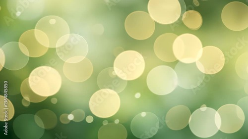 Glowing Bokeh Lights on Soft Green and Yellow Abstract Background for Festive Designs